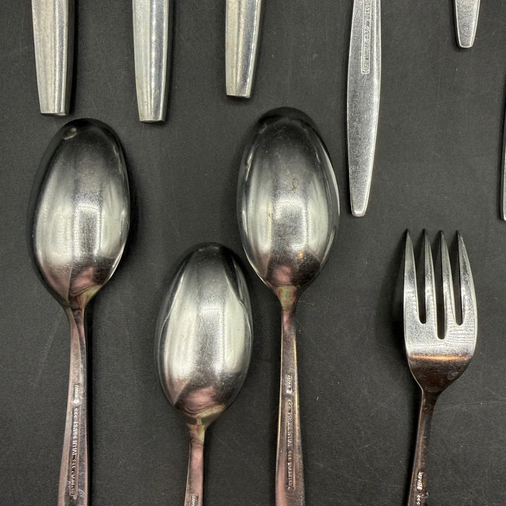 Vintage Prudential Flatware Set Silverware Japan Wheat Pattern MCM 22 Piece Set